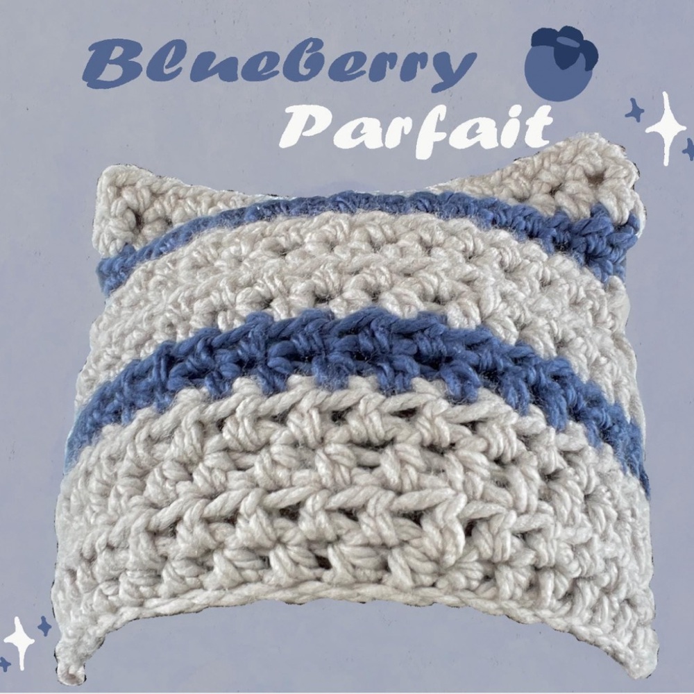 handmade crochet chunky yarn cat ear beanie